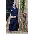 Asymmetrical abaya with overlapped panel- Navy Blue
